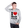 Мужской свитшот хлопок «I love black jack» melange