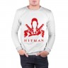 Мужской свитшот хлопок «Hitman красный» white