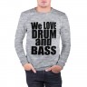 Мужской свитшот хлопок «We love drum and bass music» melange
