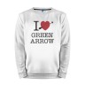 Мужской свитшот хлопок «I LOVE GREEN ARROW» white