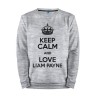 Мужской свитшот хлопок «Keep calm and love Liam Payne» melange