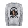 Мужской свитшот хлопок «I like Zedd» melange