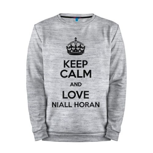 Мужской свитшот хлопок «Keep calm and love Niall Horan» melange