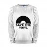 Мужской свитшот хлопок «Save the vinyl» white