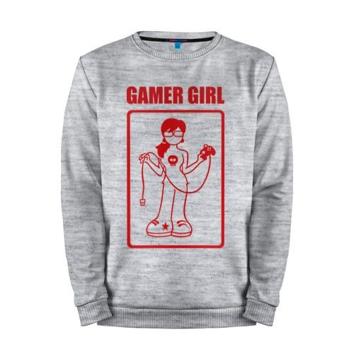 Мужской свитшот хлопок «Gamer girl (2)» melange