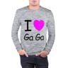 Мужской свитшот хлопок «I love Ga Ga» melange