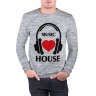 Мужской свитшот хлопок «Любимая музыка - House» melange