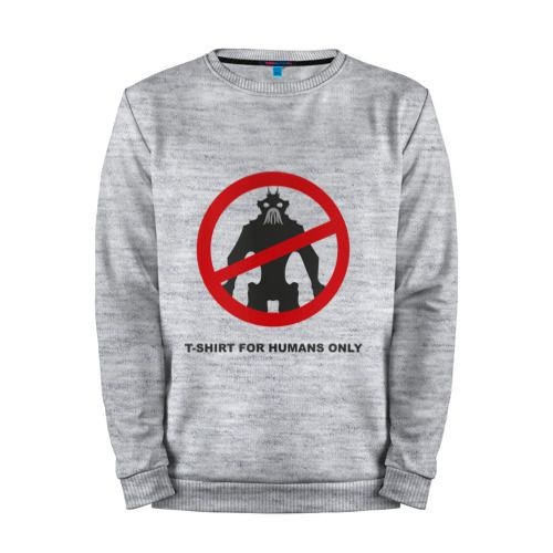 Мужской свитшот хлопок «T-shirt for humans only» melange