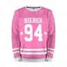 Мужской свитшот 3D «Bieber Team Pink» white