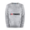 Мужской свитшот хлопок «I love Trance (2)» melange