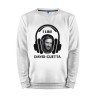 Мужской свитшот хлопок «I like David Guetta» white