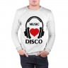 Мужской свитшот хлопок «Любимая музыка - Disco» white