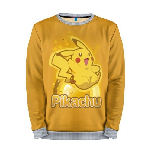 Мужской свитшот 3D «Pikachu» grey
