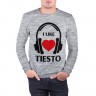 Мужской свитшот хлопок «Мне нравится Tiesto» melange