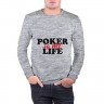 Мужской свитшот хлопок «Poker is My Life» melange