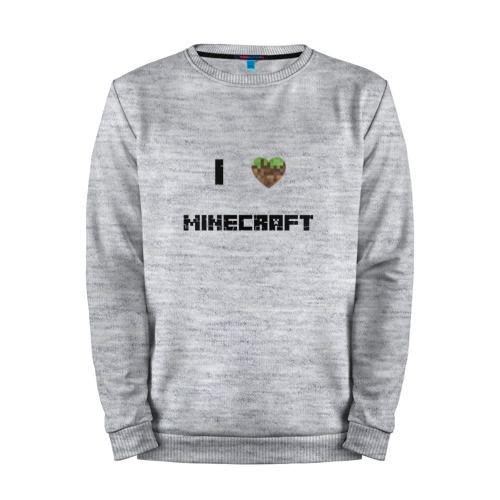 Мужской свитшот хлопок «Minecraft сердце » melange