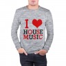 Мужской свитшот хлопок «I love house music (2)» melange
