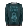Мужской свитшот 3D «Русский хакер» black