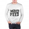 Мужской свитшот хлопок «Mid or feed» white