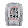 Мужской свитшот хлопок «Peace one day» melange