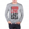 Мужской свитшот хлопок «I love Lady Gaga» melange