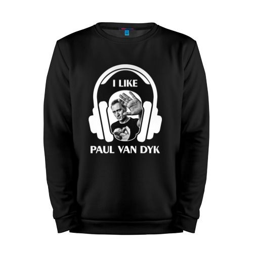 Мужской свитшот хлопок «I like Paul van Dyk» black