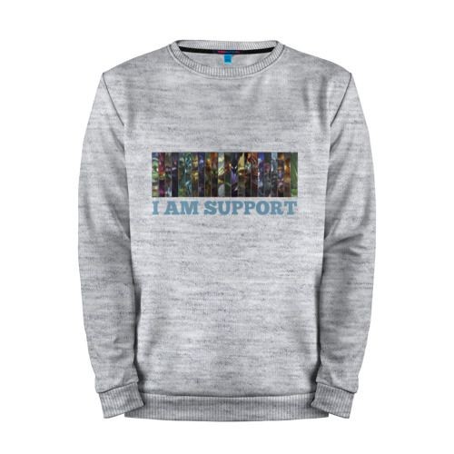 Мужской свитшот хлопок «I am support» melange