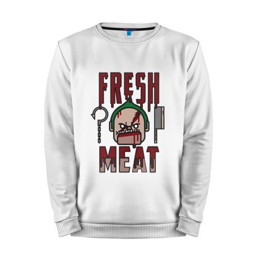 Мужской свитшот хлопок «Dota 2 - Fresh Meat» white