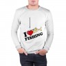 Мужской свитшот хлопок «I love fishing» white