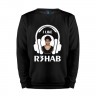 Мужской свитшот хлопок «I like R3hab» black