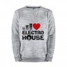 Мужской свитшот хлопок «Electro house love» melange