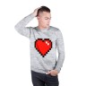 Мужской свитшот хлопок «Minecraft сердце» melange