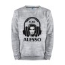 Мужской свитшот хлопок «I like Alesso» melange
