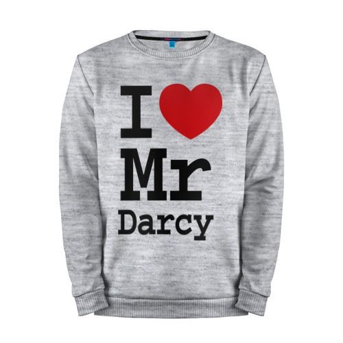 Мужской свитшот хлопок «I love Mr Darcy» melange